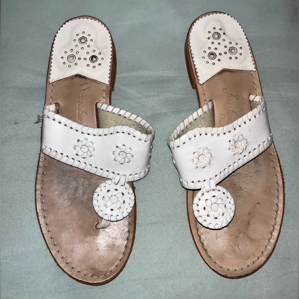 Jack Rogers White Leather Sandals